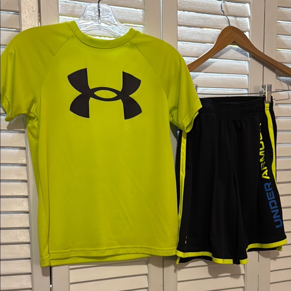 Under Armour Black and Yellow Performance Shorts